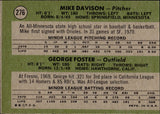 1971 Mike Davison George Foster Topps ROOKIE STARS #276 San Francisco Giants