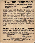 1948 Tommy Thompson Leaf Philadelphia Eagles #9 BV$40