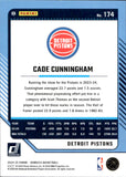 2024-25 Cade Cunningham Panini Donruss HOLO BLUE LASER 5/49 #174 Detroit Pistons