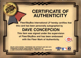 2000 Dave Concepcion Fleer GREATS OF THE GAME AUTOGRAPH AUTO Cincinnati Reds