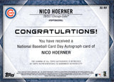 2020 Nico Hoerner Topps National Baseball Card Day ROOKIE AUTOGRAPH 130/327 RC AUTO #AU-NH Chicago Cubs