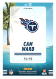 2025 Cam Ward Panini Mosaic SPLASH BLUE PRIZM ROOKIE 59/99 RC #13 Tennessee Titans