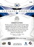 2020-21 Joel Hofer Upper Deck Ultimate Collection ULTIMATE ROOKIES JERSEY 59/649 RC #106 St. Louis Blues