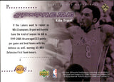 2000-01 Kobe Bryant Upper Deck SPx SPXTREME #X8 Los Angeles Lakers 2
