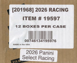 2026 Panini Select Racing Hobby, 12 Box Case