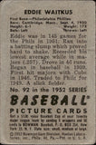 1952 Eddie Waitkus Bowman #92 Philadelphia Phillies BV$25