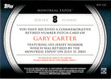 2012 Gary Carter Topps SERIES TWO COMMEMORATIVE RETIRED NUMBER PATCH #RN-GC Montreal Expos