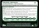 2011 Freddie Freeman Bowman GOLD BORDER ROOKIE RC #205 Atlanta Braves 6