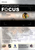 2023-24 Kevin Korchinski Upper Deck Premier FOCUS ROOKIE PATCH AUTO 97/175 RC AUTOGRAPH #PFR-KK Chicago Blackhawks