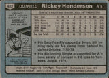 1980 Rickey Henderson ROOKIE RC Topps #482 Oakland A's BV$300