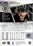 2021-22 Patrice Bergeron Upper Deck SP Game Used 29/37 #6 Boston Bruins