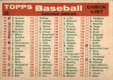 1959 Topps CHECKLIST SECOND SERIES #69 San Francisco Giants BV$30
