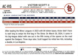 2024 Victor Scott II Topps Chrome PURPLE SPECKLE AUTOGRAPH ROOKIE 286/299 AUTO RC #AC-VIS St. Louis Cardinals