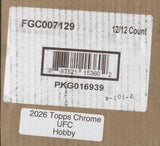 2026 Topps UFC Chrome Hobby, 12 Box Case *RELEASES 5/8*