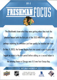 2024-25 Connor Bedard Upper Deck SP Authentic FRESHMAN FOCUS BLUE ROOKIE RC #FF-1 Chicago Blackhawks