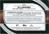 2022 DJ LeMahieu Topps Tribute AUTOGRAPH PATCH 10/50 AUTO #AP-DL New York Yankees