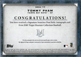 2019 Tommy Pham Topps Museum Collection SIGNATURE SWATCHES DUAL RELIC AUTOGRAPH 169/199 AUTO JERSEY BAT #SSDA-TP Tampa Bay Rays