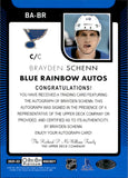 2021-22 Brayden Schenn OPC Platinum BLUE RAINBOW AUTO AUTOGRAPH #BA-BR St. Louis Blues