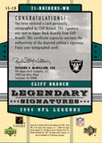 2004 Cliff Branch Upper Deck NFL Legends LEGENDARY SIGNATURES AUTOGRAPH AUTO #LS-CB Oakland Raiders