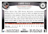 2011 Chris Sale Topps GOLD ROOKIE RC 29/2011 #65 Chicago White Sox
