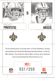 2009 Archie Manning Drew Brees Donruss Threads GENERATIONS GAME-WORN JERSEYS 31/250 #5 New Orleans Saints