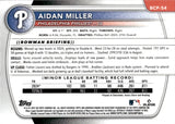 2025 Aidan Miller Bowman CHROME PROSPECTS PURPLE REFRACTOR 96/250 #BCP-54 Philadelphia Phillies