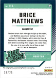 2024 Brice Matthews Panini Donruss Optic RATED PROSPECT PANDORA PRIZM AUTOGRAPH 18/25 AUTO #115 Houston Astros *JERSEY NUMBER*