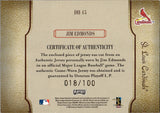 2005 Jim Edmonds Playoff Prestige DIAMOND HERITAGE GAME-WORN JERSEY 18/100 #DH-15 St. Louis Cardinals