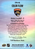 2023-24 Anton Lundell Upper Deck Allure COLOR FLOW FULL RAINBOW AUTOGRAPH AUTO #CFA-AL Florida Panthers