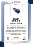 2025 Cam Ward Panini Donruss Optic ROOKIE PHENOM BLUE HYPER PRIZM JERSEY RELIC RC #RPBH-JDA Tennessee Titans