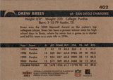 2001 Drew Brees Fleer Tradition ROOKIE RC #402 San Diego Chargers
