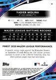 2021 Yadier Molina Topps Finest SKY BLUE REFRACTOR 162/300 #93 St. Louis Cardinals