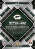 2025 Matthew Golden Panini Prizm EMERGENT BLUE ICE PRIZM ROOKIE 6/99 RC #15 Green Bay Packers