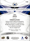 2020-21 Joel Hofer Upper Deck Ultimate Collection ULTIMATE ROOKIES AUTOGRAPH 24/299 RC AUTO #106 St. Louis Blues