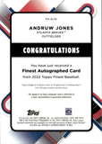 2022 Andruw Jones Topps Finest GREEN WAVE AUTO 99/99 AUTOGRAPH #FA-AJO Atlanta Braves