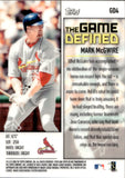 2001 Mark McGwire Topps HD THE GAME DEFINED #GD4 St. Louis Cardinals