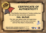 2000 Hal McRae Fleer GREATS OF THE GAME AUTOGRAPH AUTO Kansas City Royals