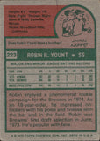 1975 Robin Yount Topps ROOKIE RC #223 Milwaukee Brewers BV$120