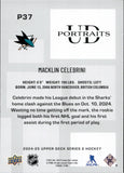 2024-25 Macklin Celebrini Upper Deck SERIES TWO UD PORTRAITS ROOKIE RC #P37 San Jose Sharks