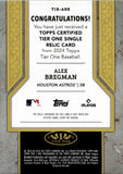 2024 Alex Bregman Topps Tier One SINGLE RELIC PURPLE 36/149 GAME-USED MEMORABILIA JERSEY #T1R-ABR Houston Astros