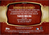 2015 Yadier Molina Topps FIRST HOME RUN COMMEMORATIVE MEDALLION CARD #FHRM-YM St. Louis Cardinals