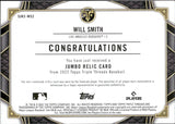 2022 Will Smith Topps Triple Threads JUMBO RELIC ORANGE 10/18 JERSEY #SJR2-WS2 Los Angeles Dodgers