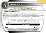 2025 Jesus Made Bowman CHROME PROSPECTS MINI DIAMOND REFRACTOR #BCP-50 Milwaukee Brewers