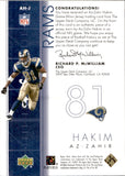 2001 Az-Zahir Hakim Upper Deck GAME GEAR GAME JERSEY #AH-J St. Louis Rams