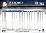 2015 CC Sabathia Topps SERIES 2 WITH DEREK JETER SP PHOTO VARIATION #468 New York Yankees