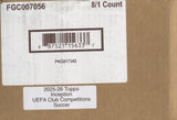 2025-26 Topps UEFA Club Competitions Inception Soccer Hobby, 8 Box Case