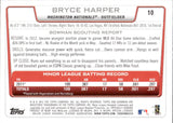 2012 Bryce Harper Bowman ROOKIE RC #10 Washington Nationals