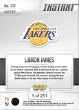 2021-22 Lebron James Panini Instant JAMES BECOMES SECOND PLAYER WITH 37K POINTS #170 Los Angeles Lakers