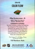 2023-24 Filip Gustavsson Upper Deck Allure COLOR FLOW FULL RAINBOW AUTO AUTOGRAPH #CFA-FG Minnesota Wild