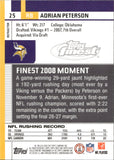 2009 Adrian Peterson Topps Finest REFRACTOR #25 Minnesota Vikings